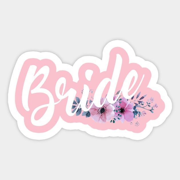 Bride Floral Wedding Calligraphy Design Sticker by Jasmine Anderson